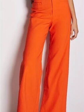 Maeve High-Rise Wide-Leg Pants in Orange
